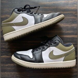 Air Jordan 1 Low - Men’s 7.5 - Black/Medium Olive/White